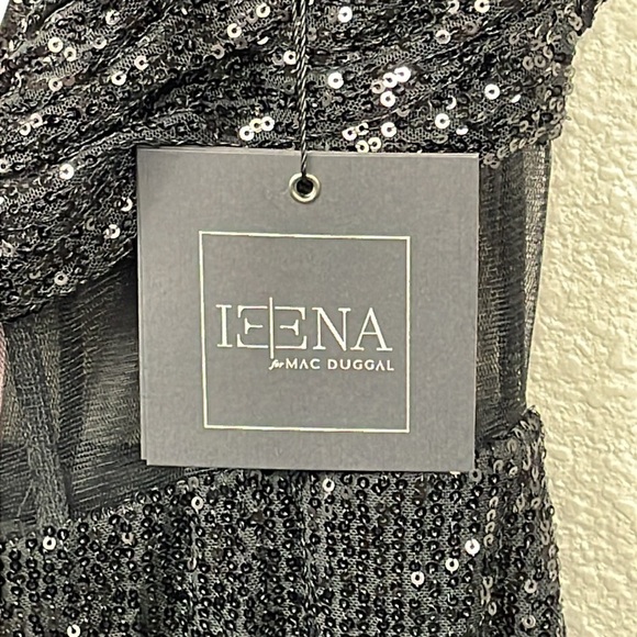 NWT Mac Duggal 11665 Off Shoulder Sequin Evening Dress Gown Sheer Corset Waist 4 - Picture 7 of 14